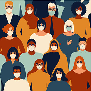 Image of people with masks on