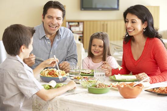 family eating together